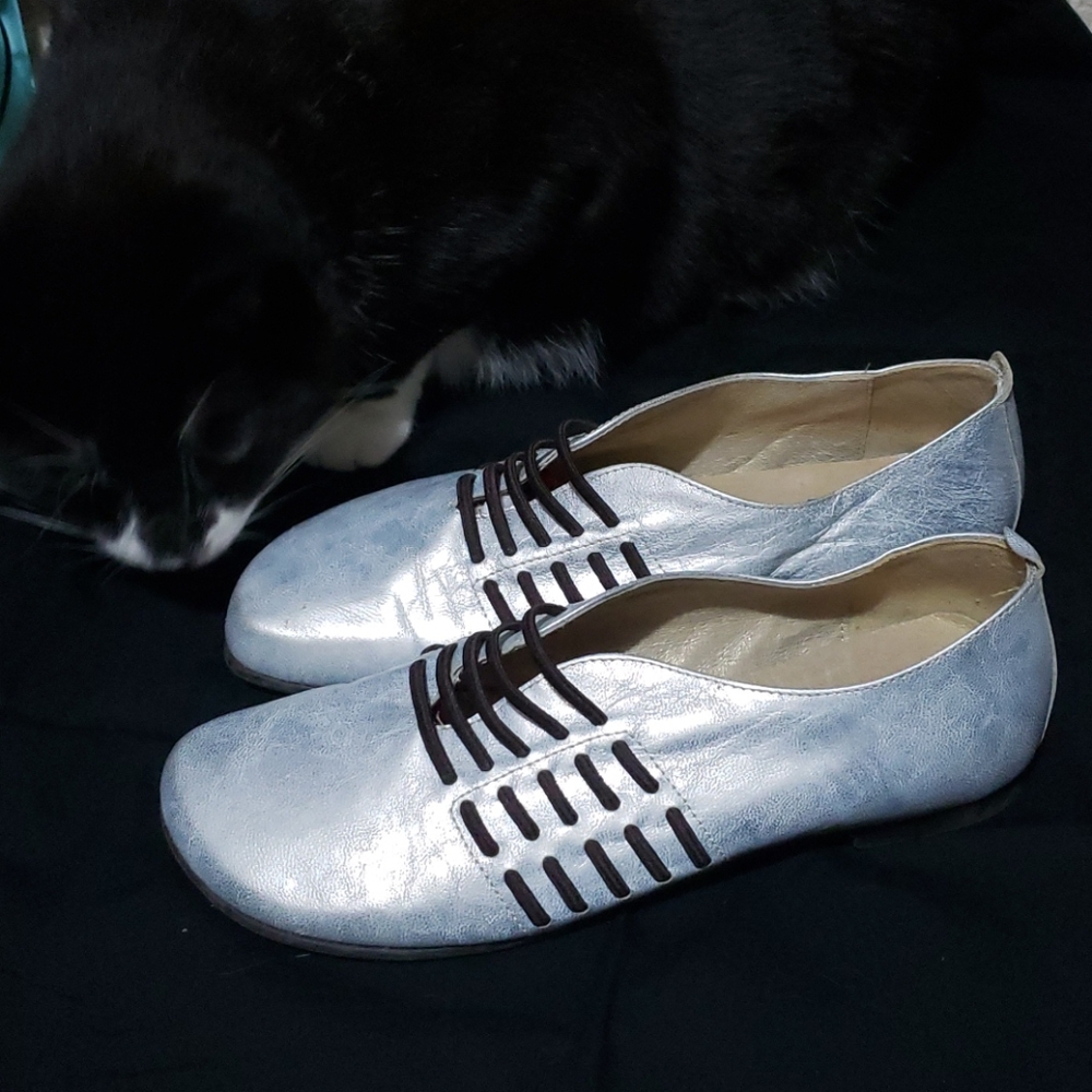 Womens Jose Saenz shoes Metallic Blue sz 7